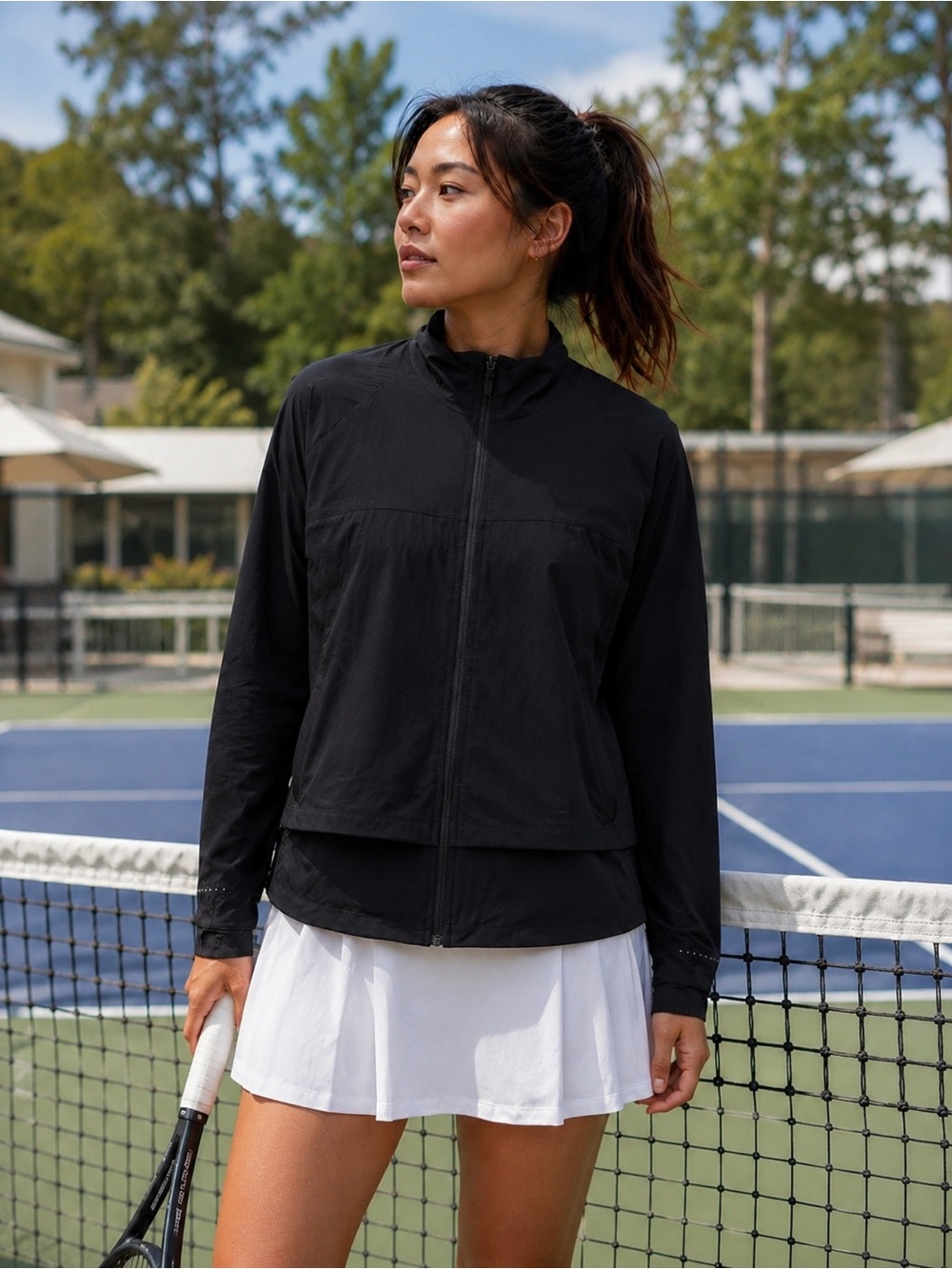 Sweaty Betty Fast Track Black Lightweight Utility Jacket Waist Cinch Option